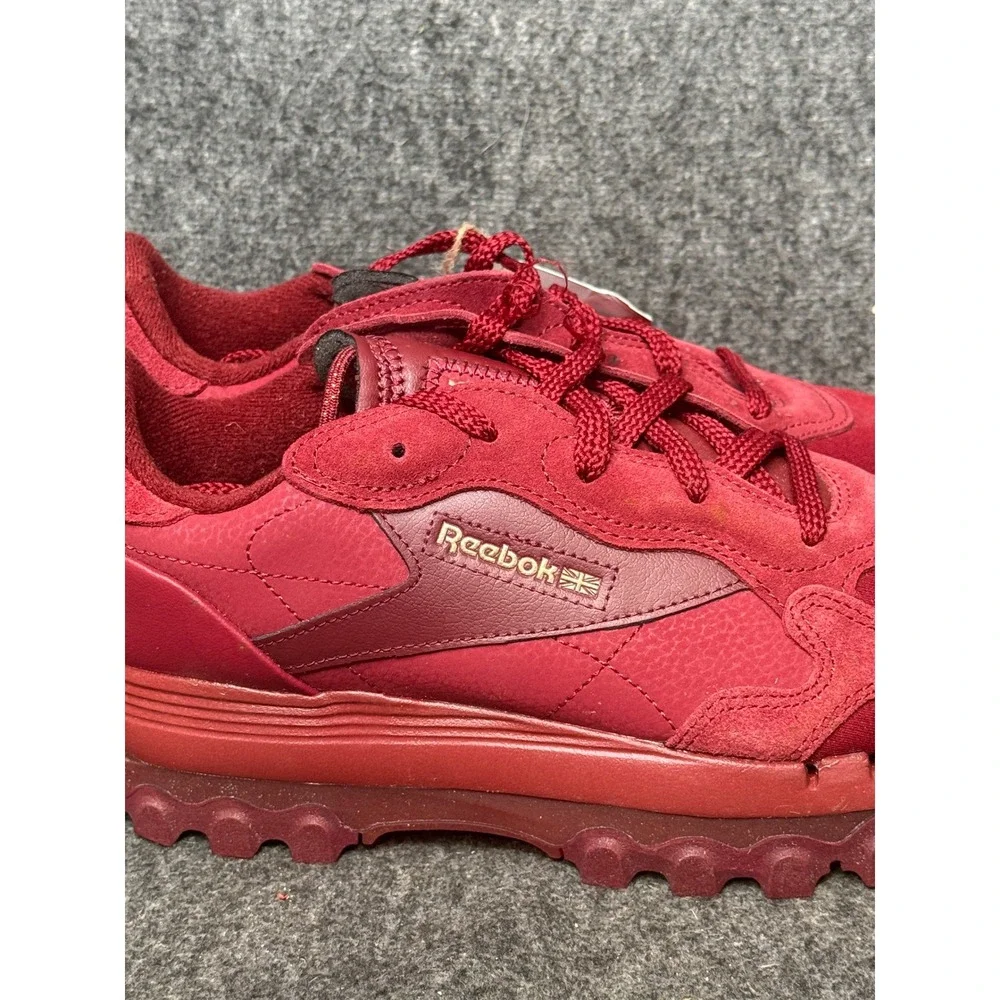 Reebok Cardi B Classic Leather V2 Red Suede Platform Sneakers H00683 Womens 8